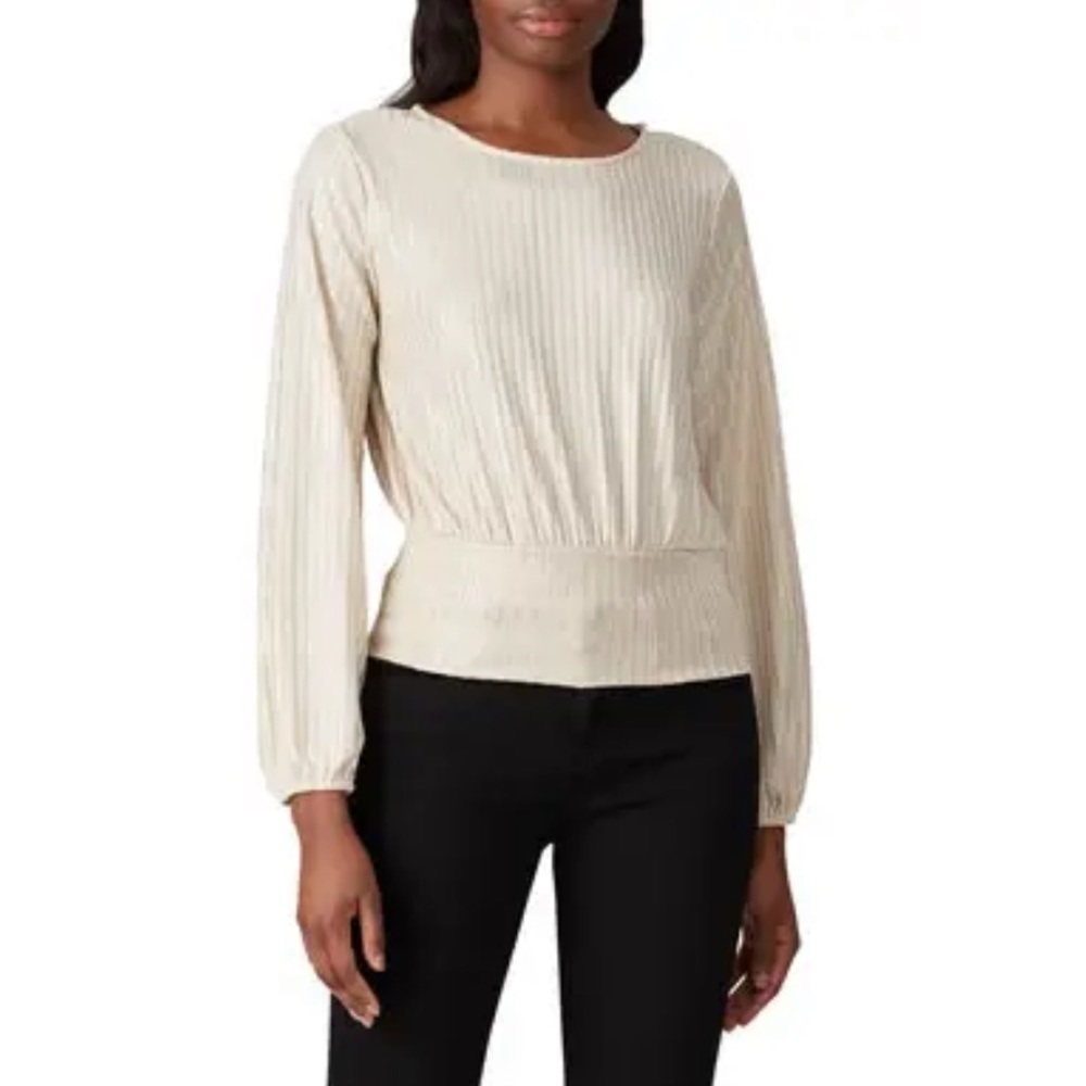 LLOUNA STRIPE FOIL MESH SWEATER